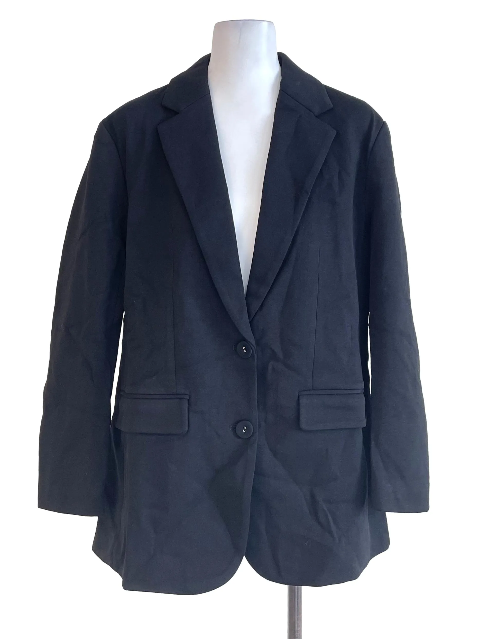 Black Single Breasted Short Blazer