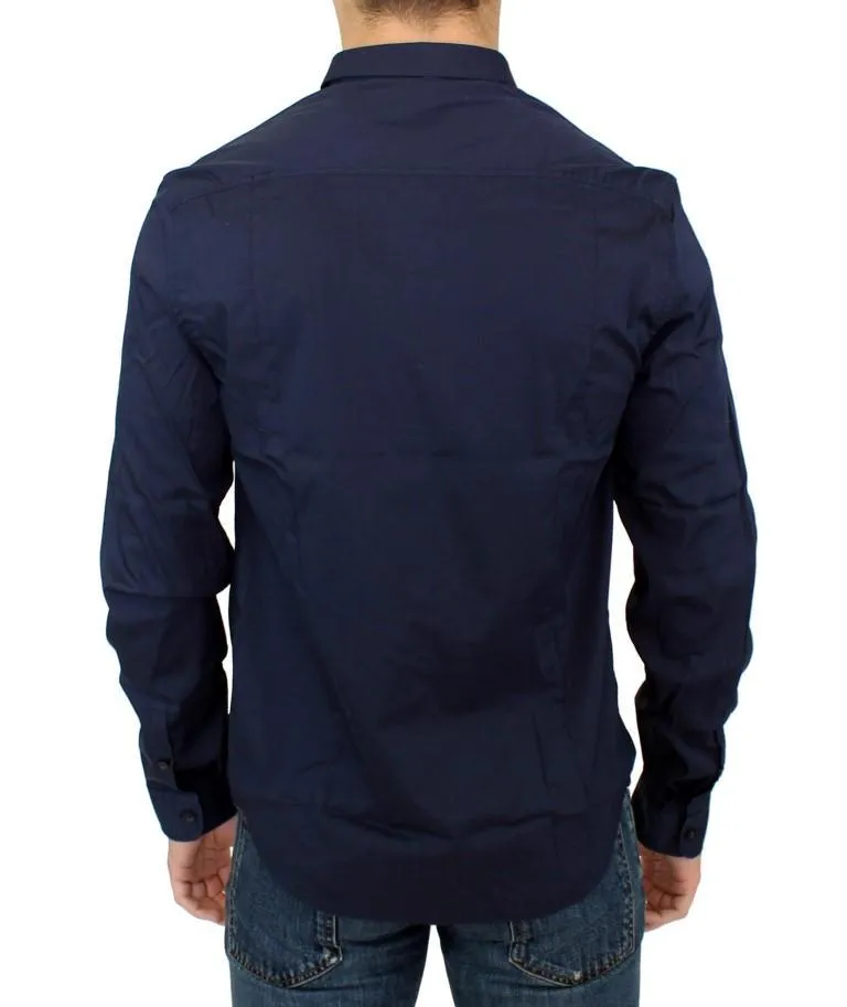 Blue cotton stretch shirt