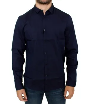 Blue cotton stretch shirt
