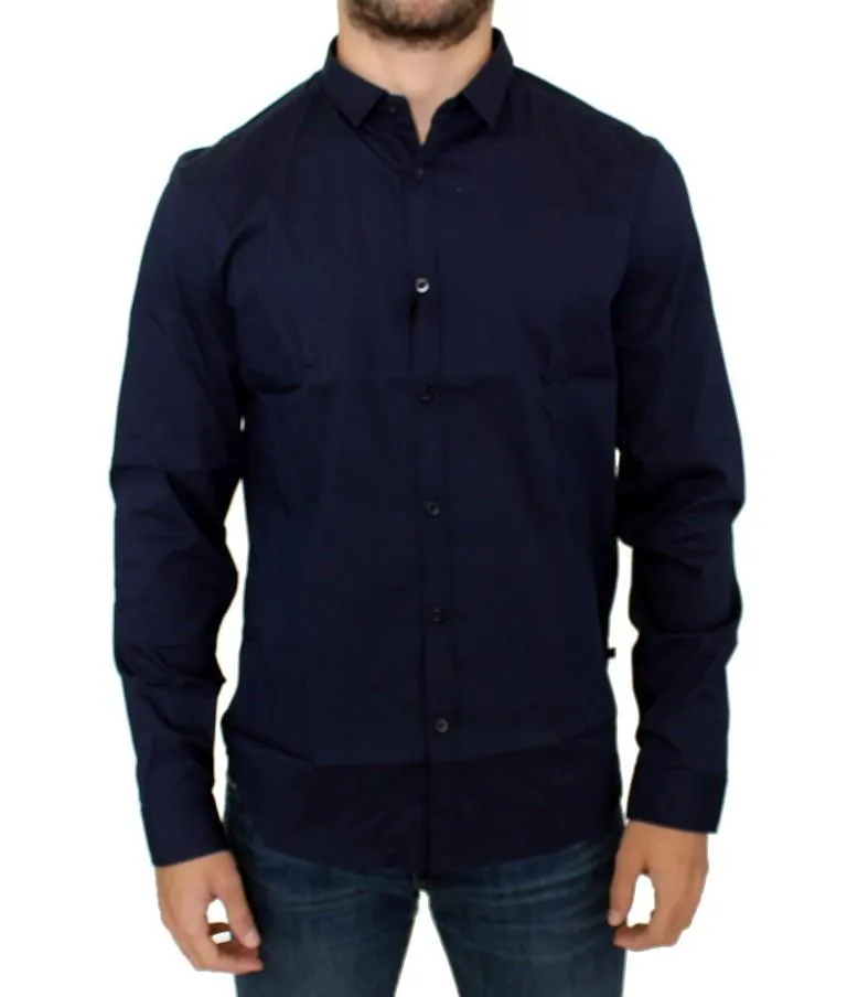 Blue cotton stretch shirt