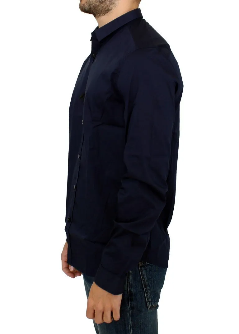 Blue cotton stretch shirt