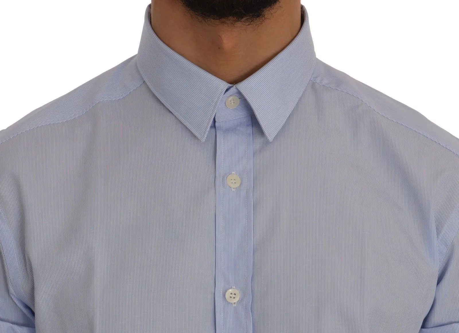 Blue Striped Cotton Dress Shirt Trend Fit