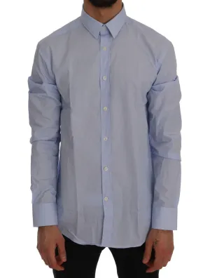 Blue Striped Cotton Dress Shirt Trend Fit