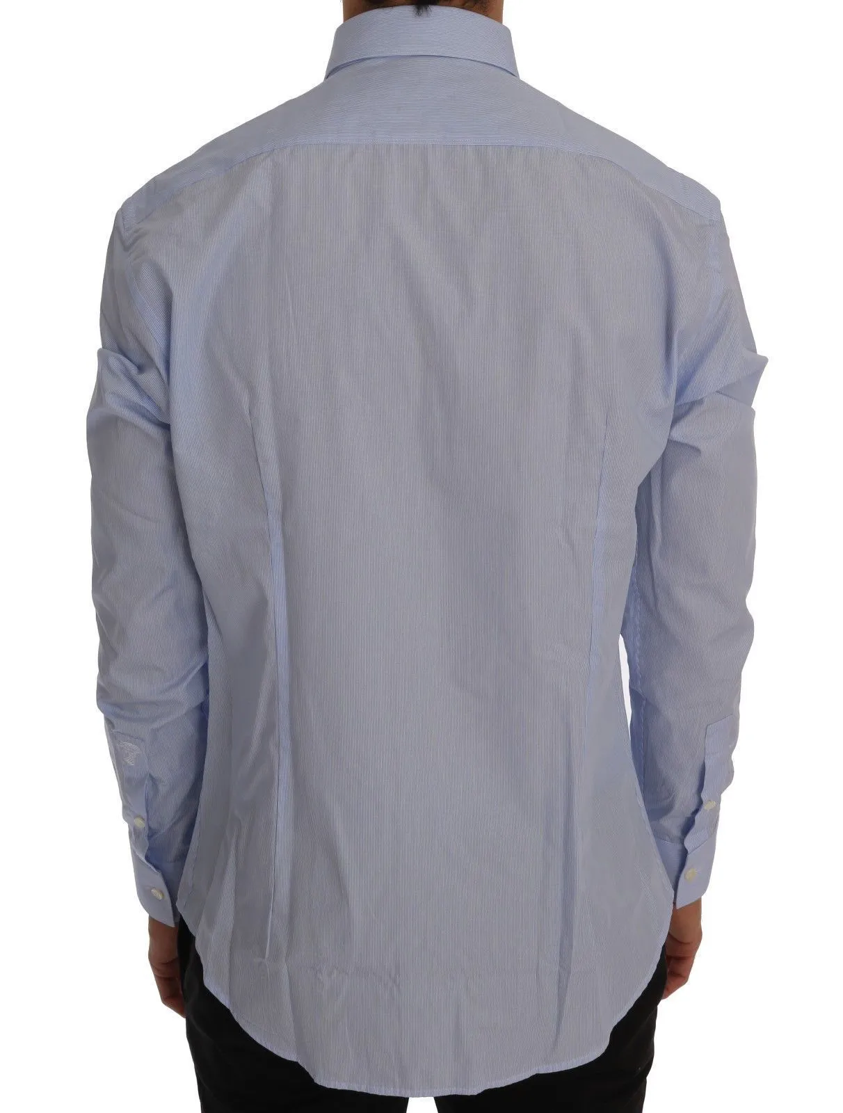Blue Striped Cotton Dress Shirt Trend Fit