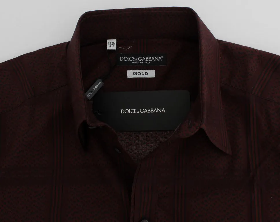 Bordeaux Cotton Slim Fit GOLD Shirt