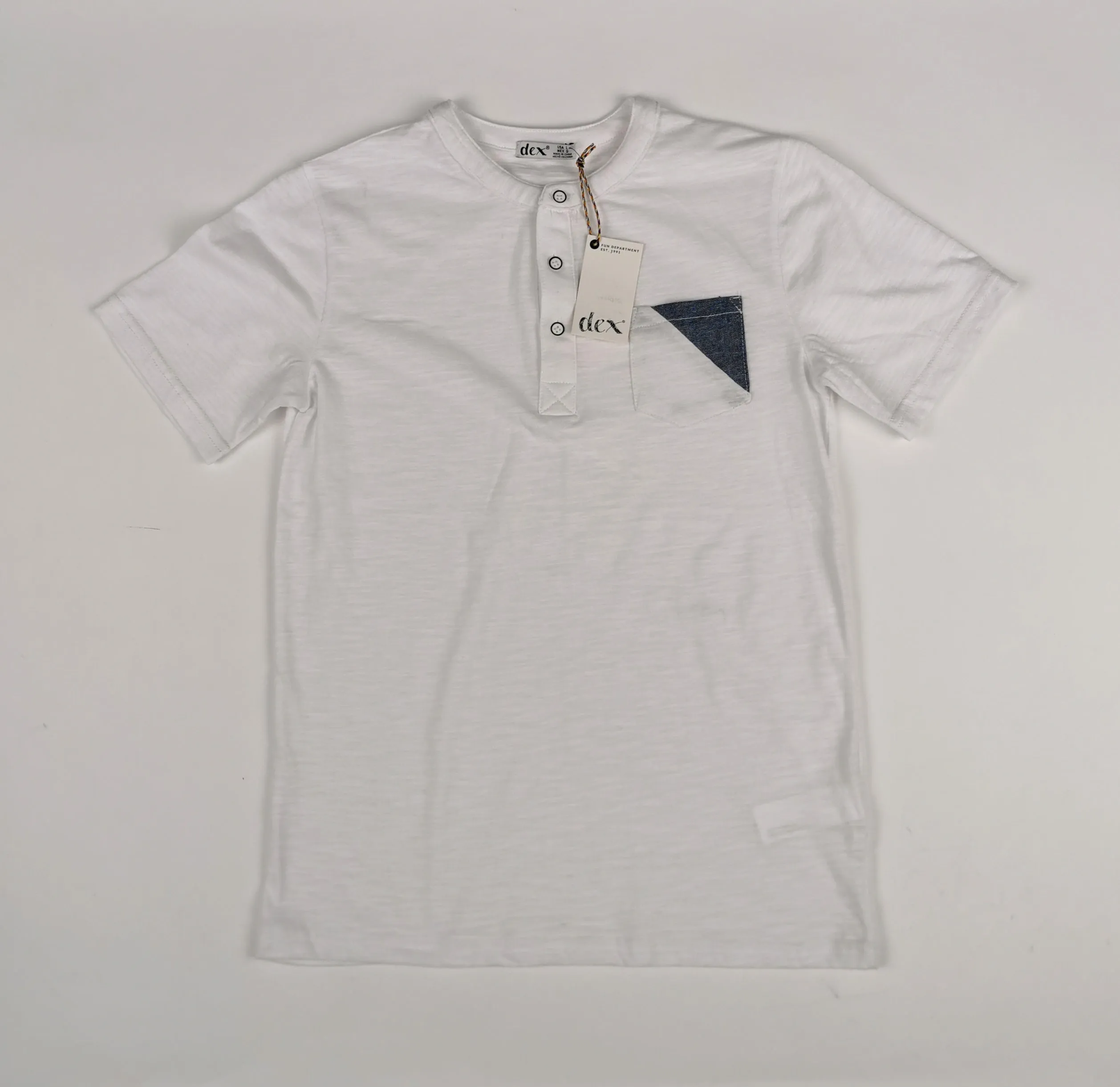 BOY SIZE(S) LARGE (12 YEARS) & EXTRA LARGE (14 YEARS) - DEX Kids, White T-shirt NWT B46