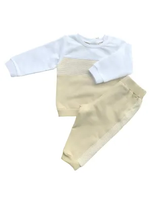 Boys Beige Cotton Jersey Set