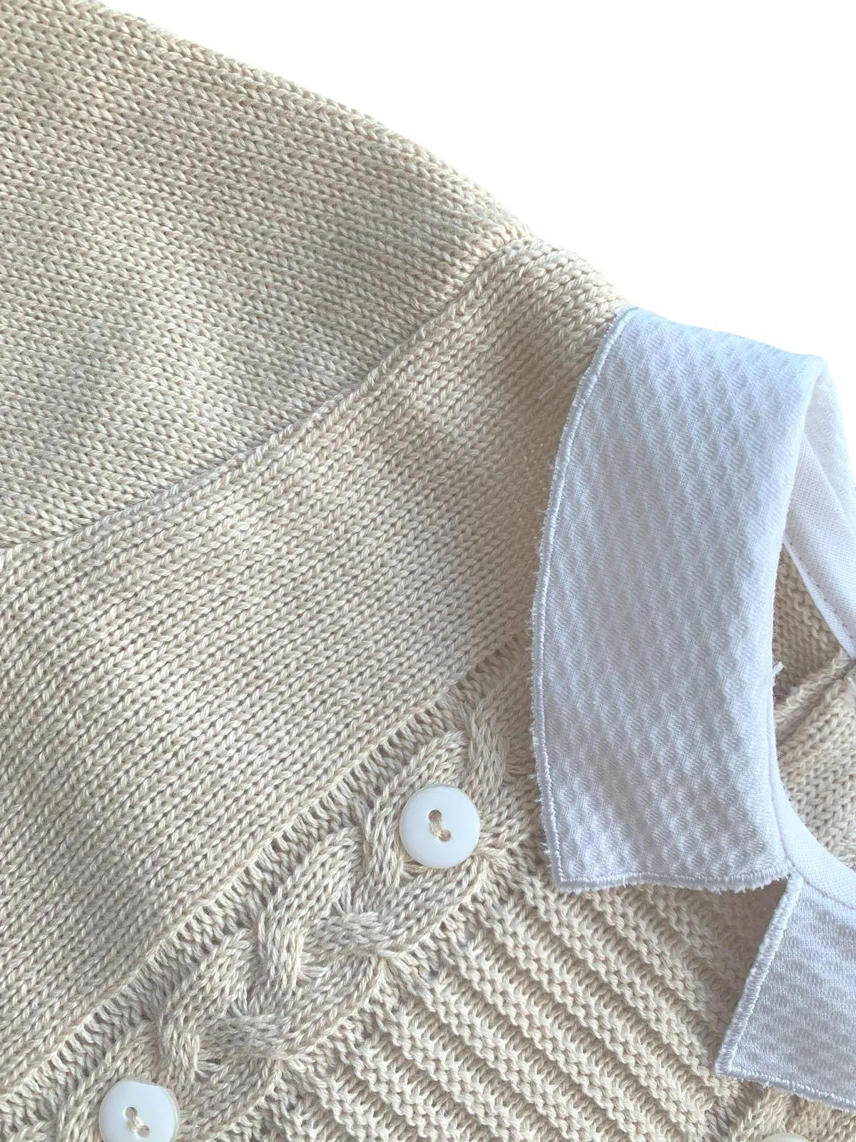 Boys Beige Knit Trouser Set