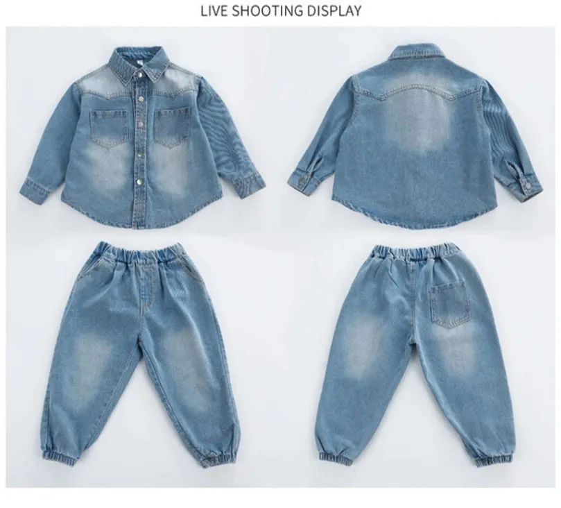 Boys Denim Jacket & Casual Outfit Set