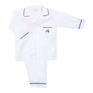 Boys White Tractor Pyjamas