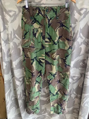 British Army DPM 1968 Pattern Camouflaged Combat Trousers - Size 30" Waist