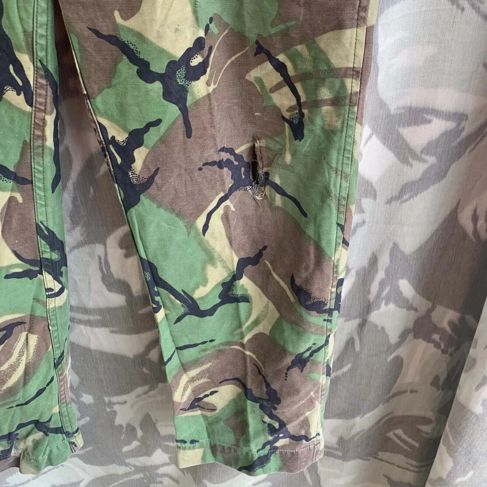British Army DPM 1968 Pattern Camouflaged Combat Trousers - Size 30" Waist