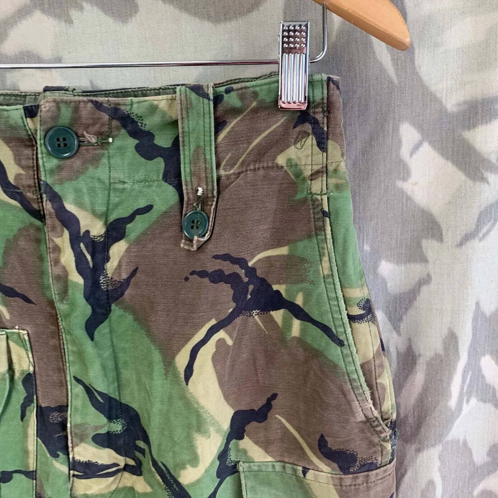 British Army DPM 1968 Pattern Camouflaged Combat Trousers - Size 30" Waist