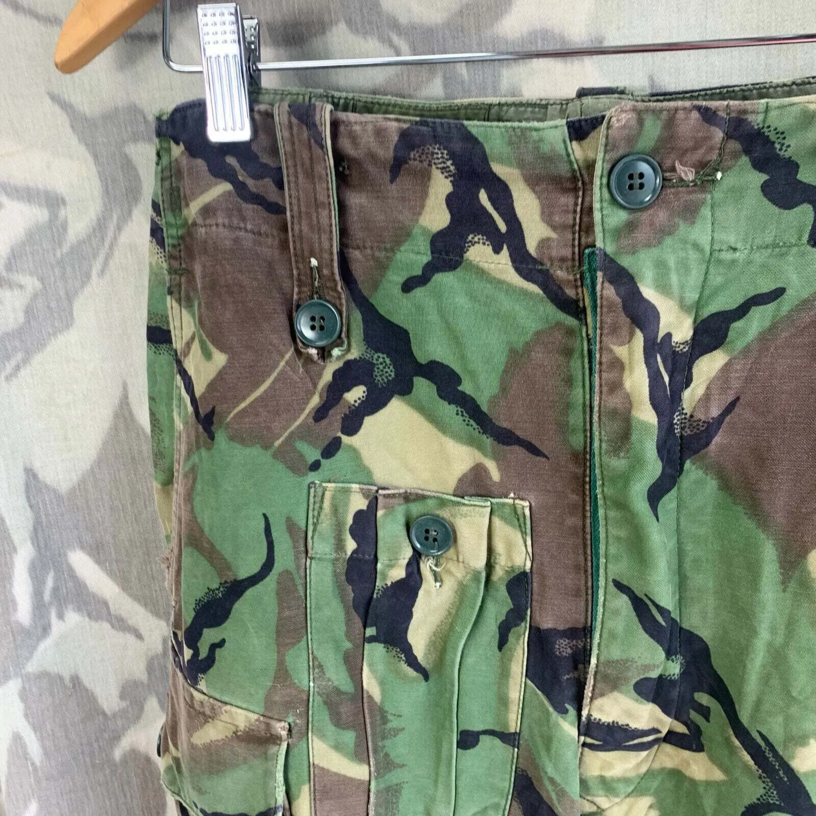 British Army DPM 1968 Pattern Camouflaged Combat Trousers - Size 30" Waist