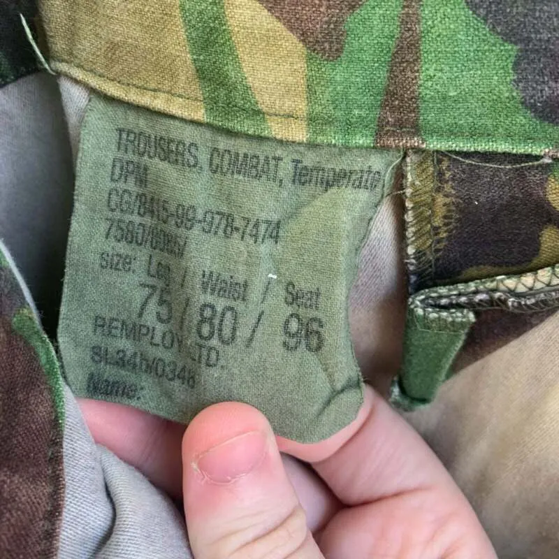 British Army DPM Camouflaged Temperate Trousers - 75/80/96 - Vintage Clothing
