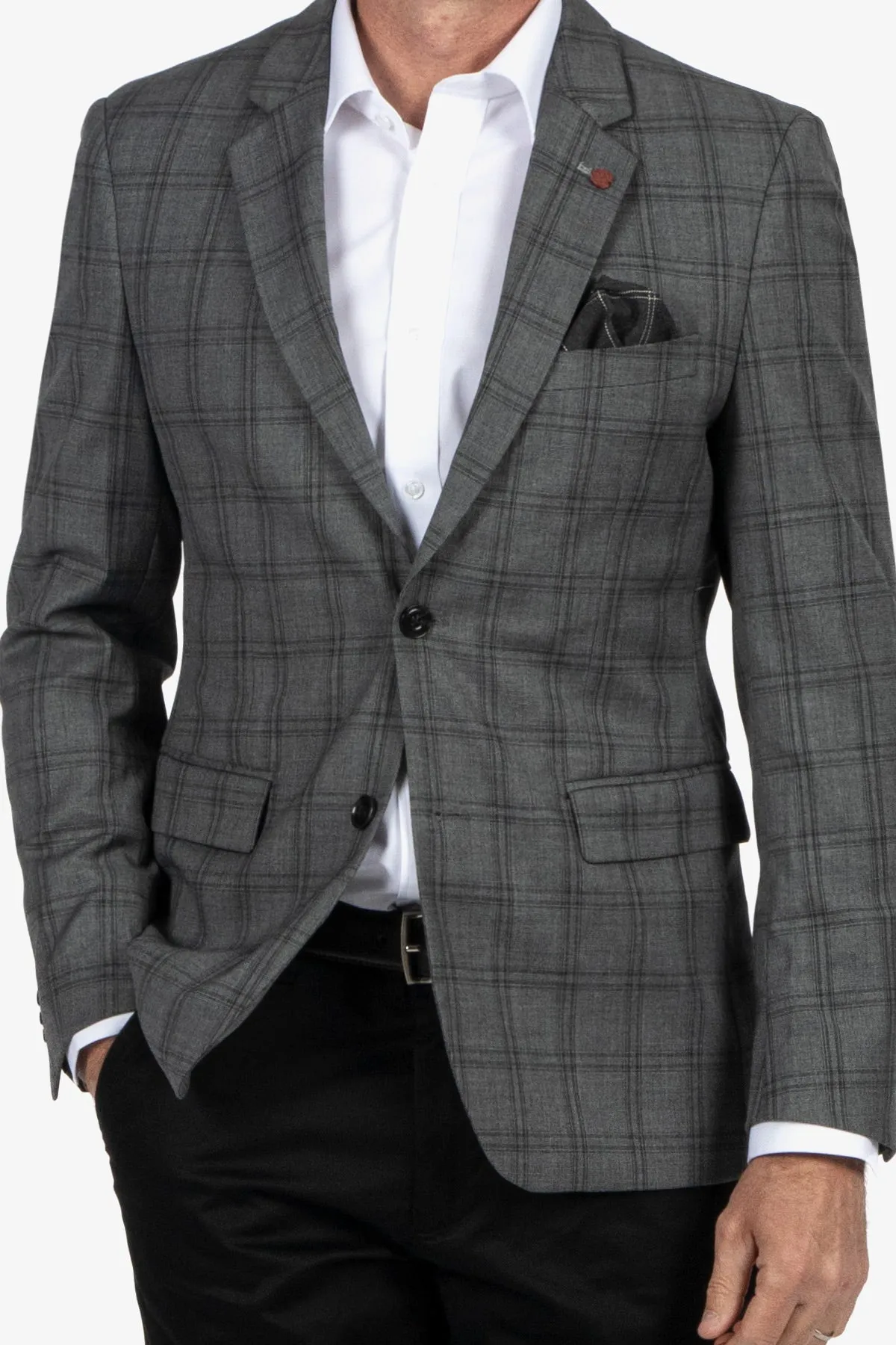 Brooksfield | Textured Check Stretch Blazer