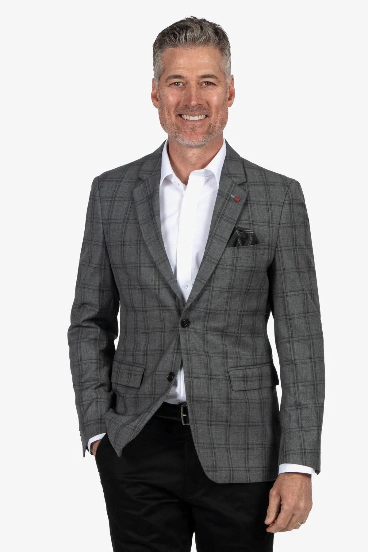 Brooksfield | Textured Check Stretch Blazer