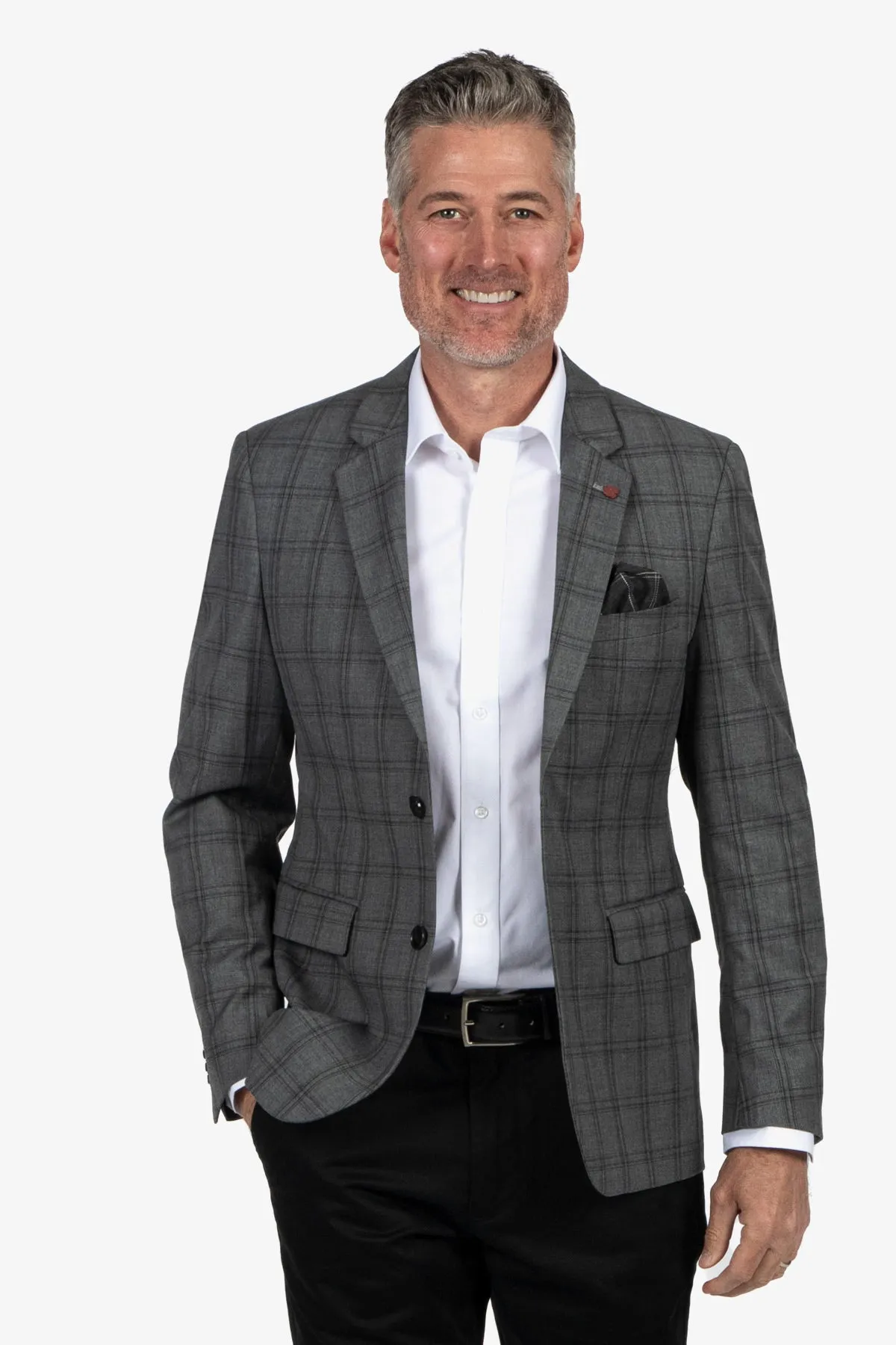 Brooksfield | Textured Check Stretch Blazer
