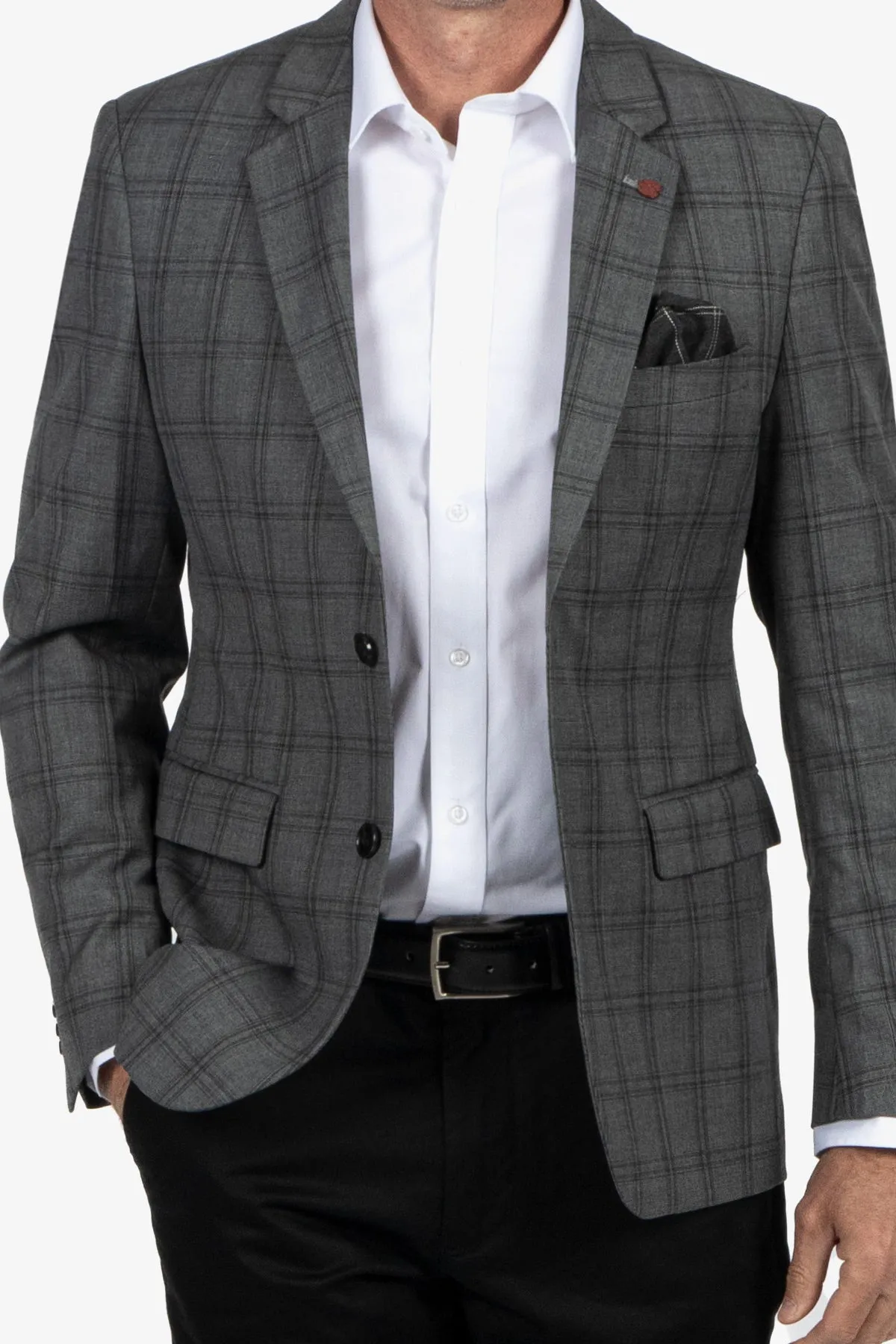 Brooksfield | Textured Check Stretch Blazer