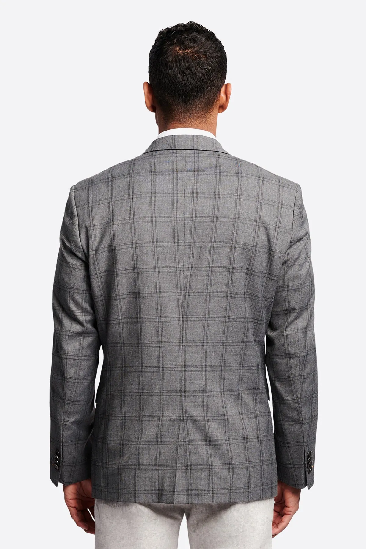 Brooksfield | Textured Check Stretch Blazer
