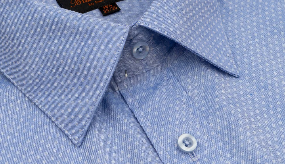 Bruno Conte 053 Blue Dot Regular Fit Dress Shirt Combo