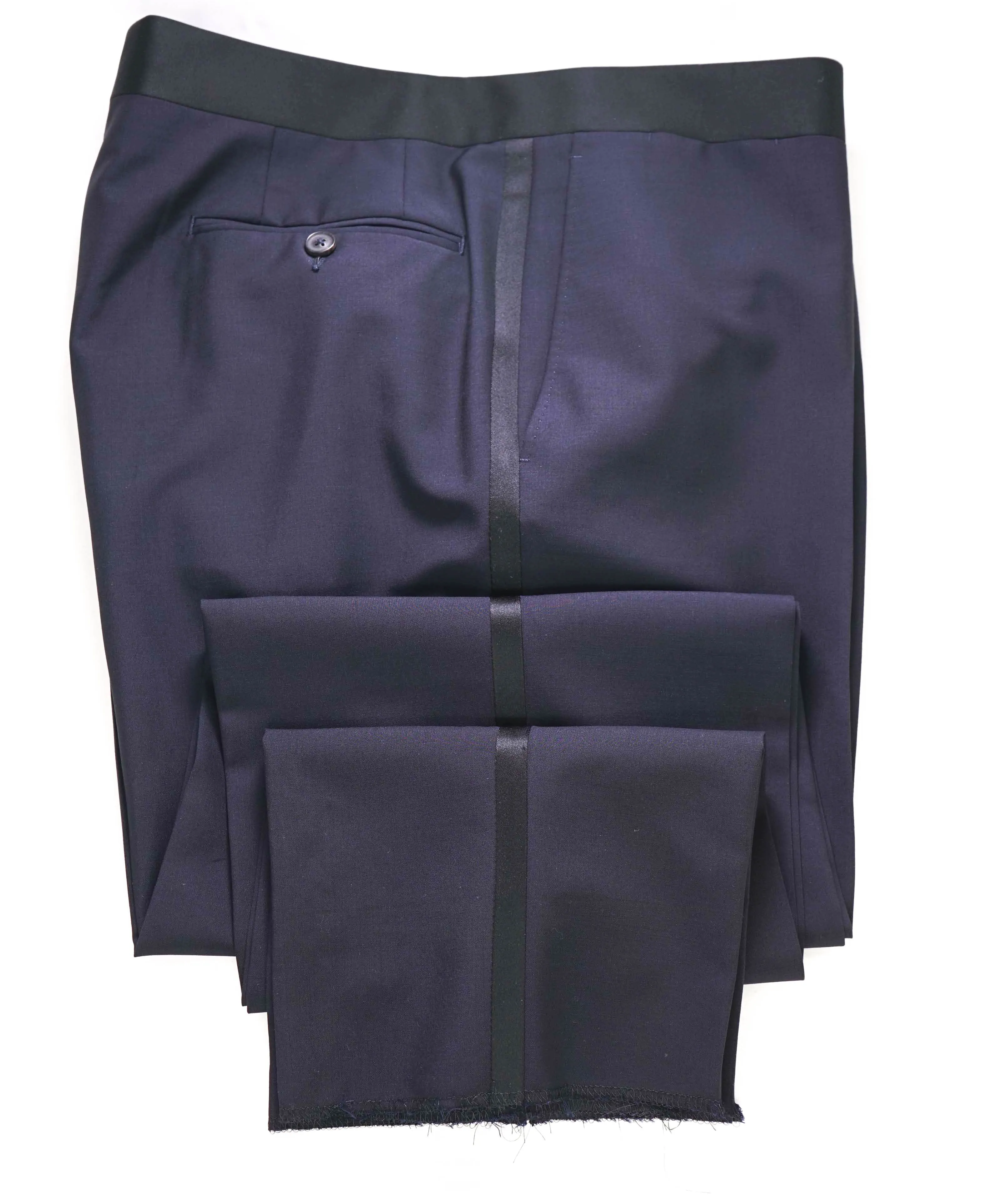 CANALI - *CLOSET STAPLE* MOHAIR Navy Tux Flat Front Dinner Pants - 40W