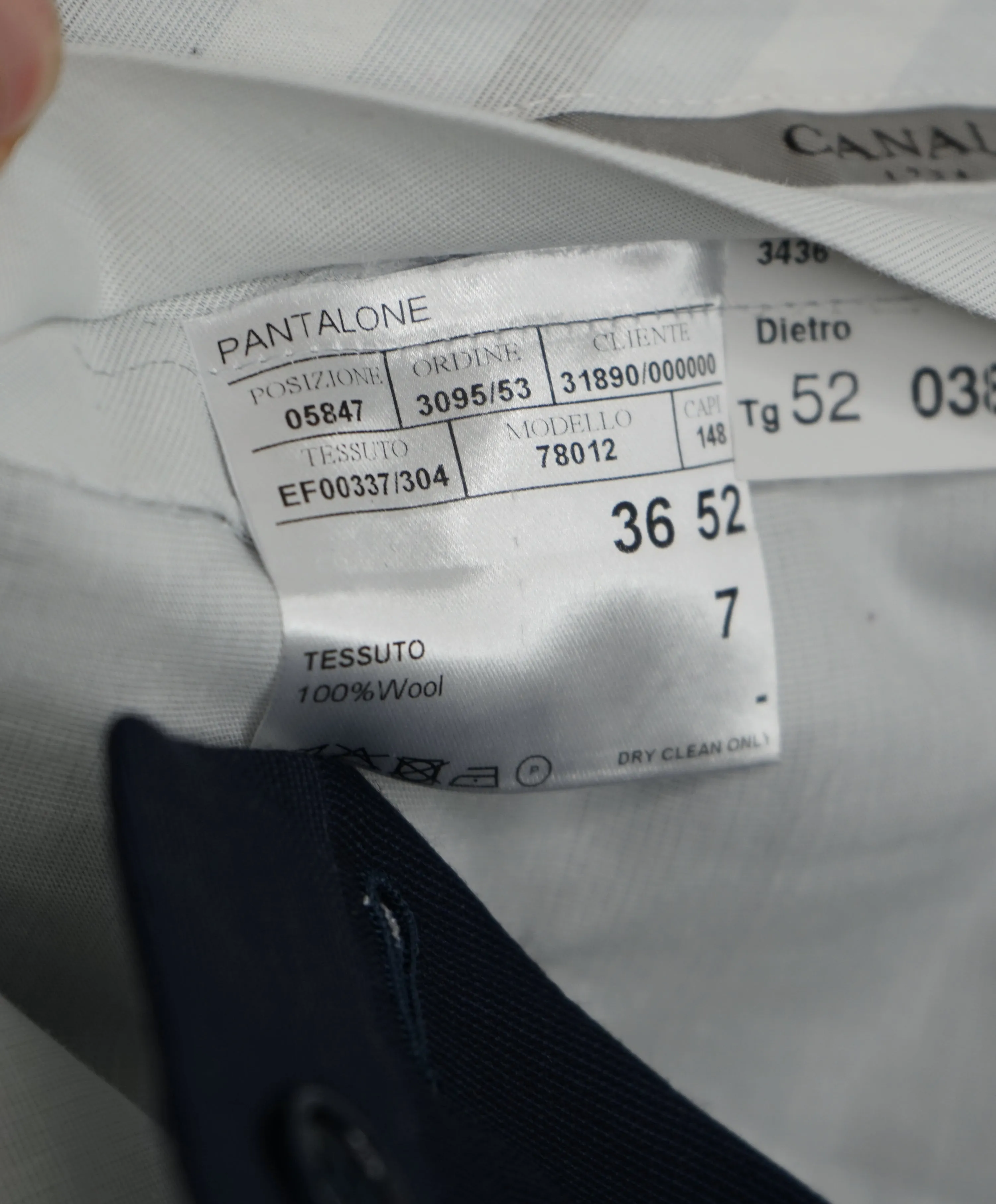 CANALI - Wool Tonal Blue Micro Stripe Flat Front Dress Pants - 36W
