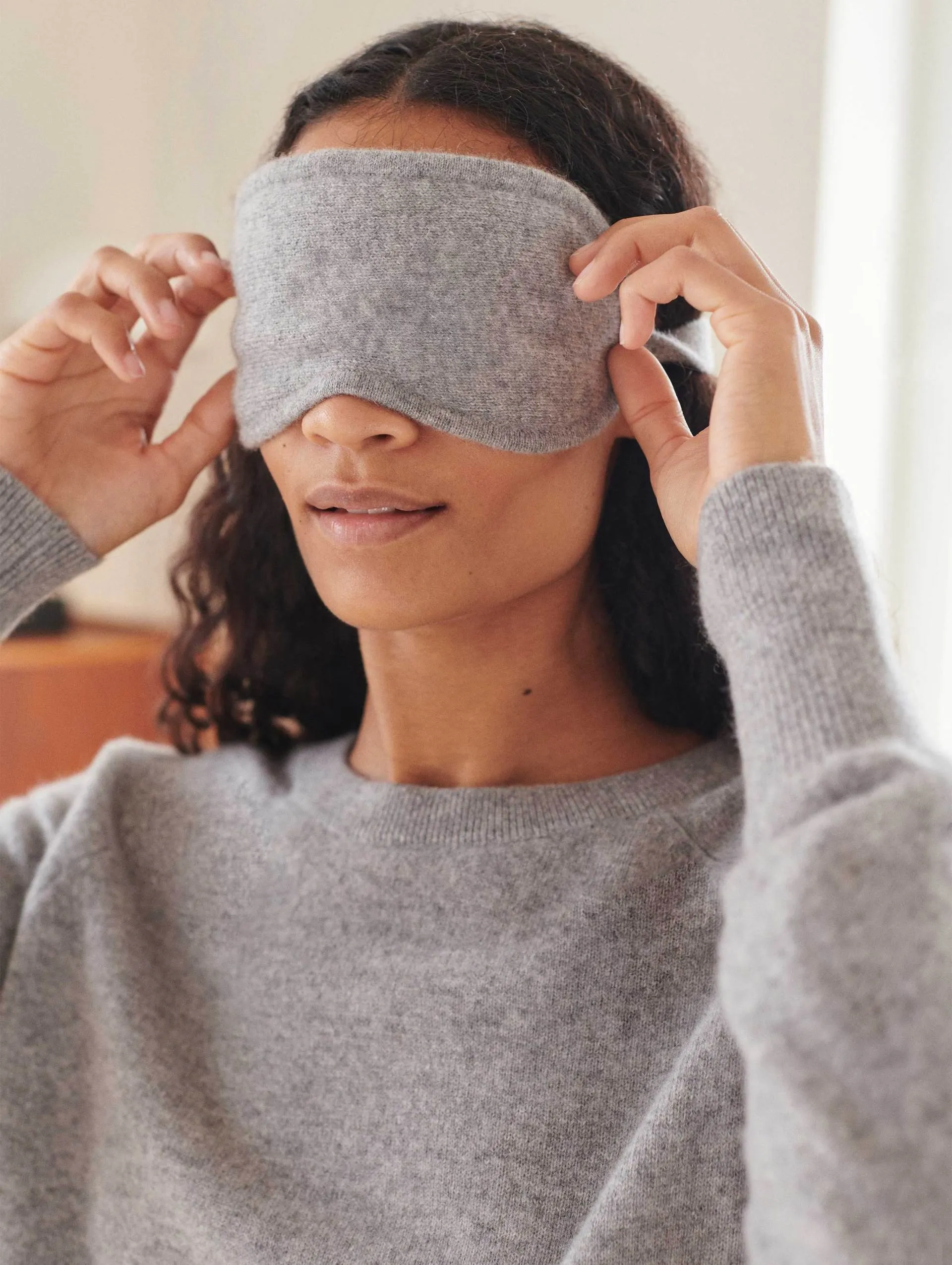 Cashmere Eye Mask in Grey