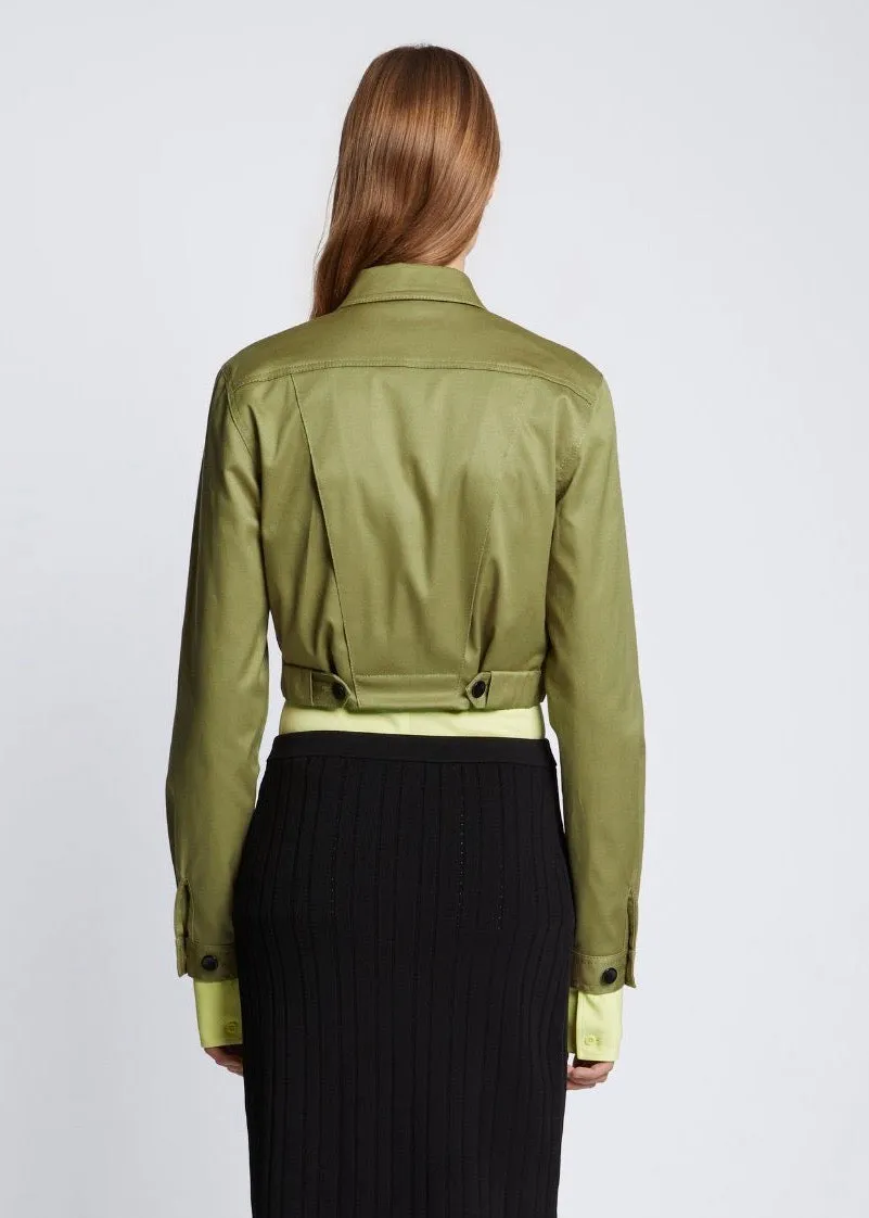 Cotton Twill Bomber Jacket (Khaki Green)