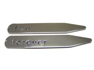 Customizable Rhodium Plated Collar Stays