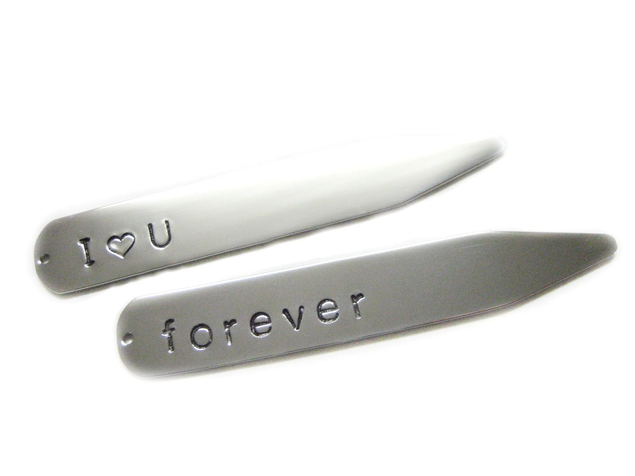 Customizable Rhodium Plated Collar Stays
