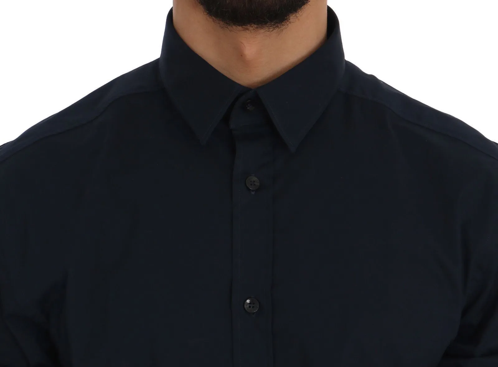 Dark Blue Cotton Dress Shirt Trend Fit