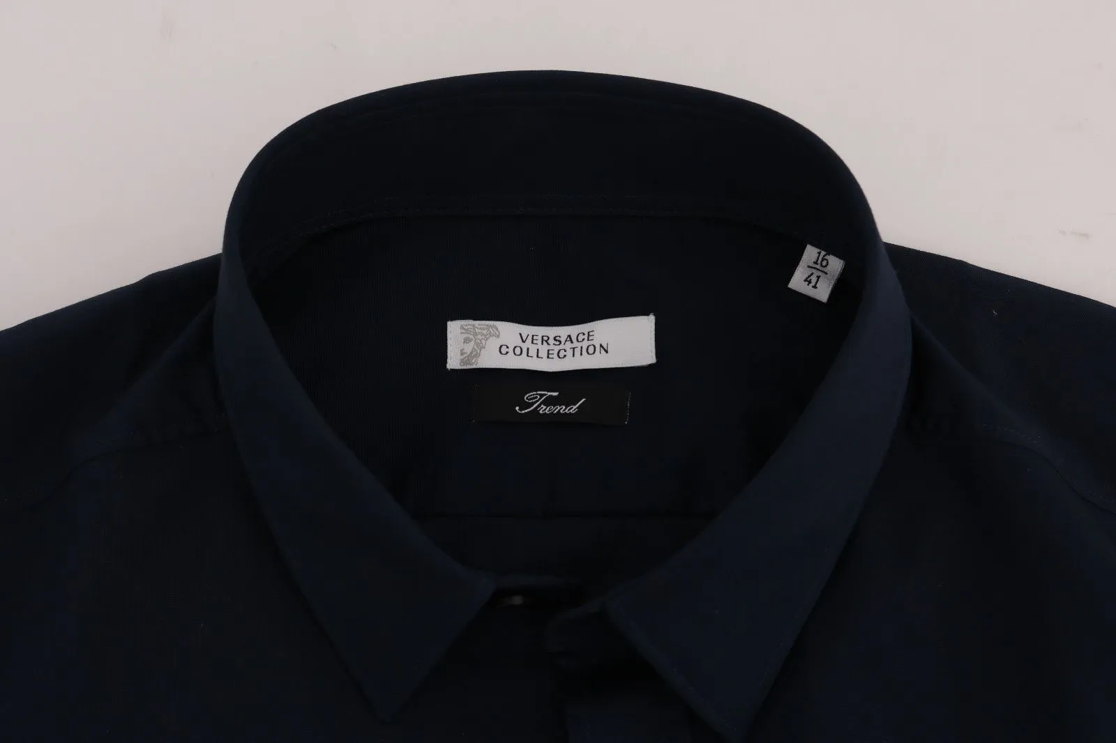 Dark Blue Cotton Dress Shirt Trend Fit