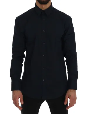 Dark Blue Cotton Dress Shirt Trend Fit