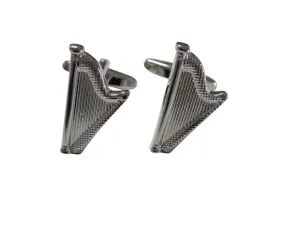 Detailed Musical Harp Cufflinks