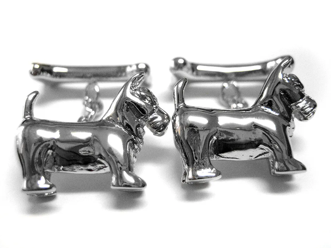 Dog and Dog Bone Chained Cufflinks