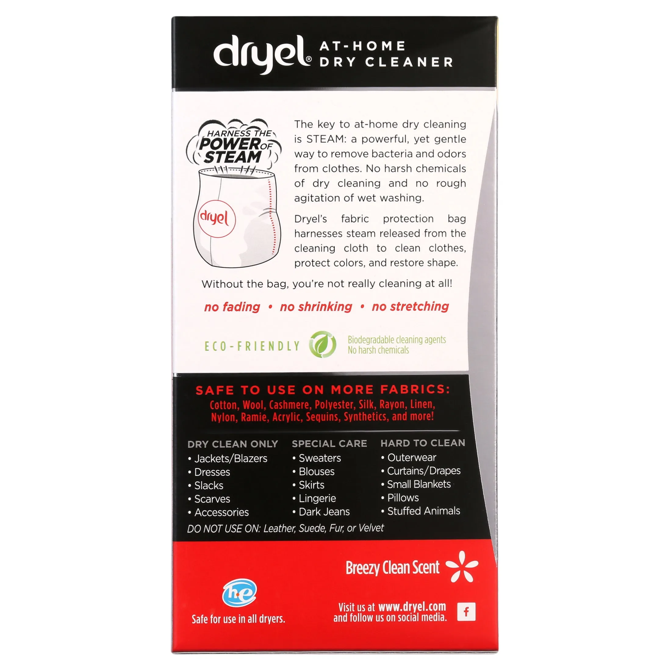 Dryel At-Home Dry Cleaner Refill Kit Great For Use In All Dryers And Fabrics New