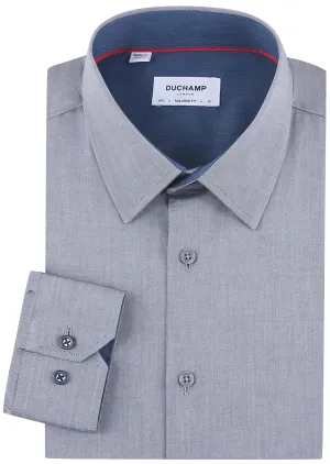 Duchamp London Grey Solid Dress Shirt