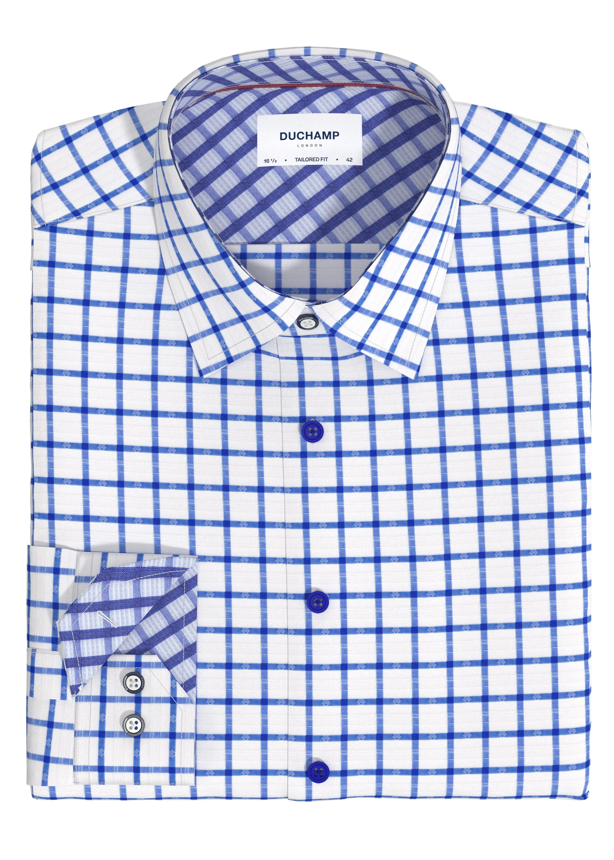 Duchamp London Modern Windowpane Dress Shirt