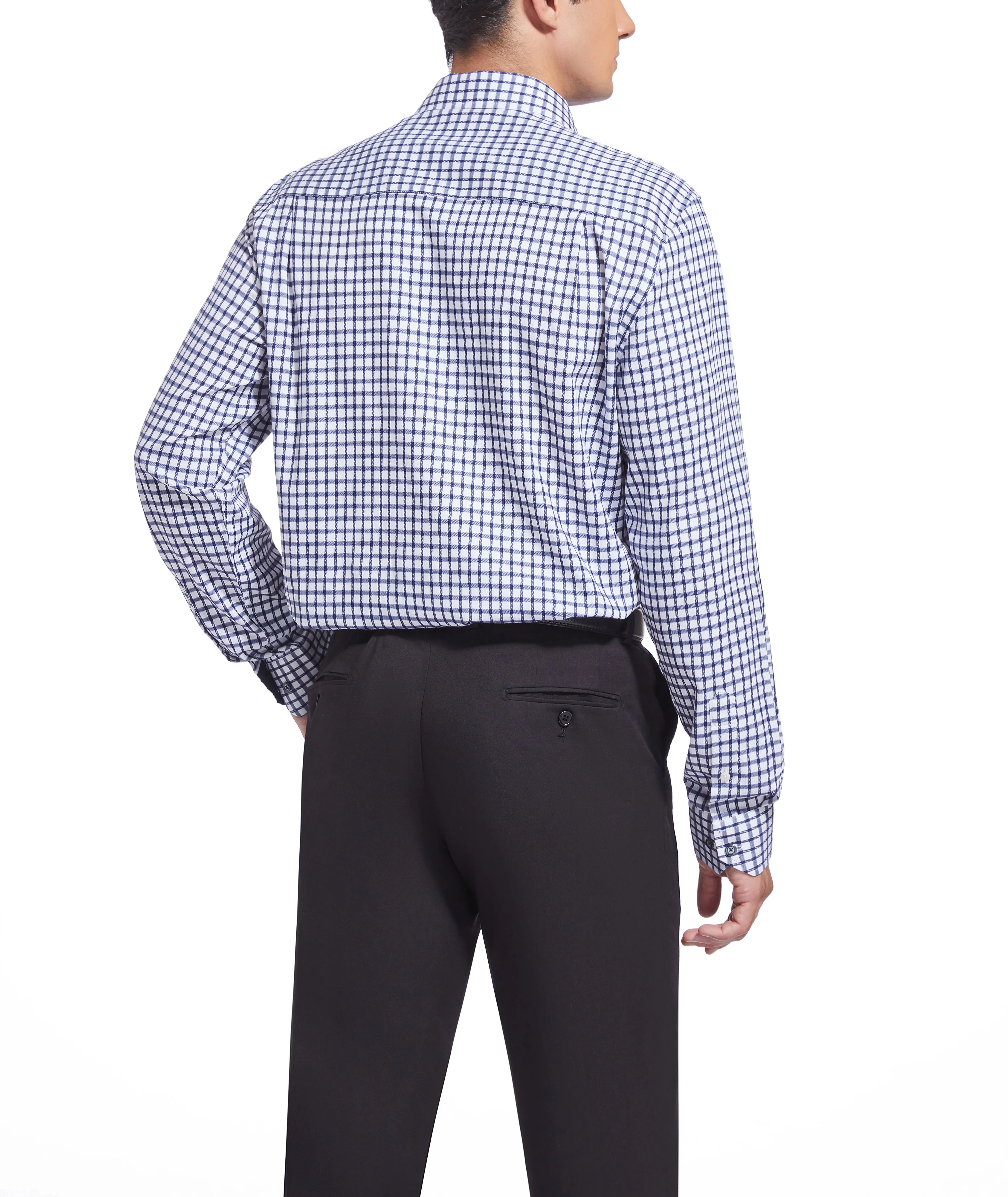 Duchamp London Navy Check Dress Shirt