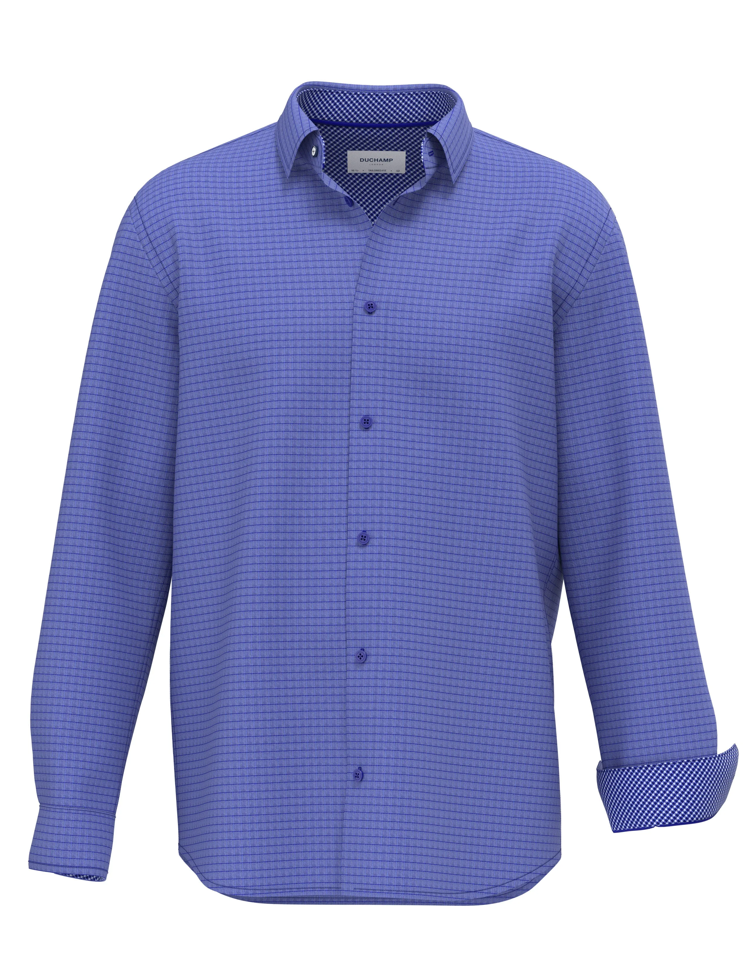 Duchamp London Windowpane Dress Shirt