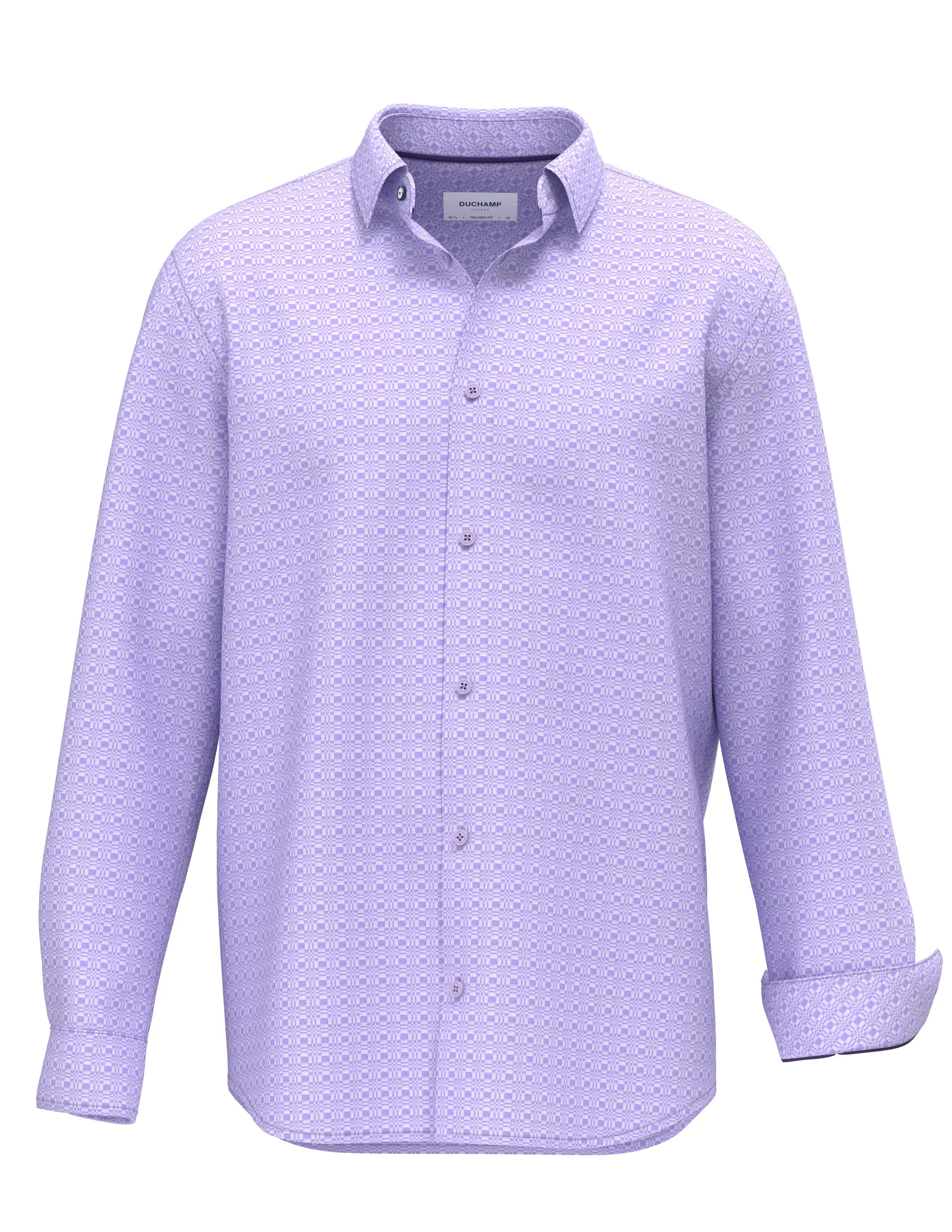 Duchamp London Woven Geo Dress Shirt