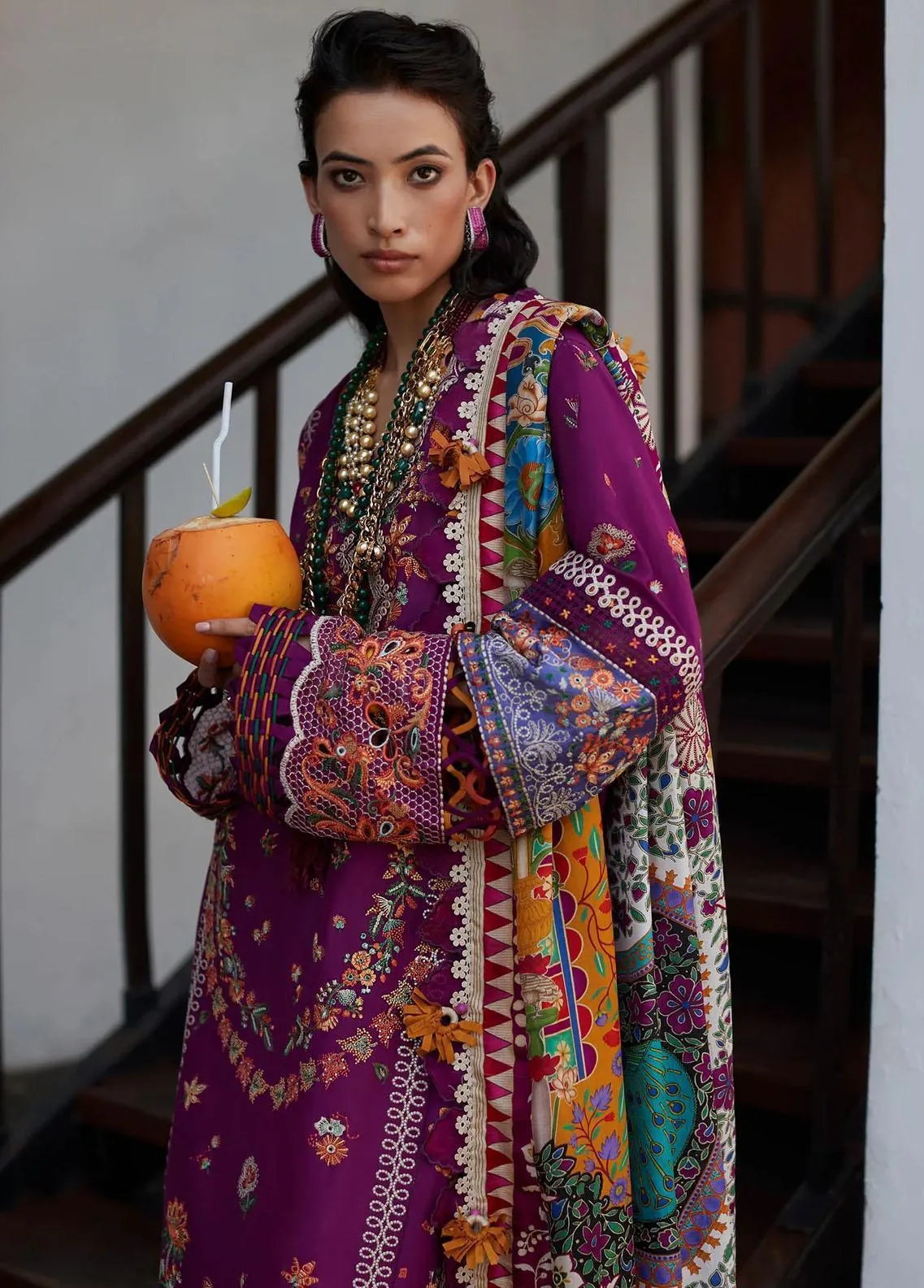Elan Embroidered Lawn Suits Unstitched 3 Piece EL23-08 B Aalia - Summer Collection
