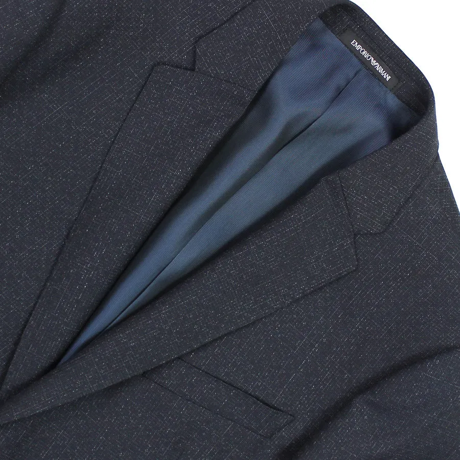 Emporio Armani - M Line Slim Fit Microcheck Pattern Suit in Navy