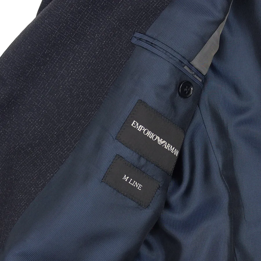 Emporio Armani - M Line Slim Fit Microcheck Pattern Suit in Navy