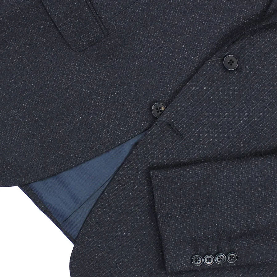 Emporio Armani - M Line Slim Fit Microcheck Pattern Suit in Navy