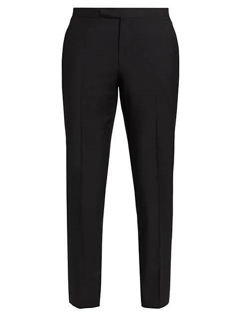 ERMENEGILDO ZEGNA - "219525" Black Side Stripe Tuxedo Pants - 34W (50EU)