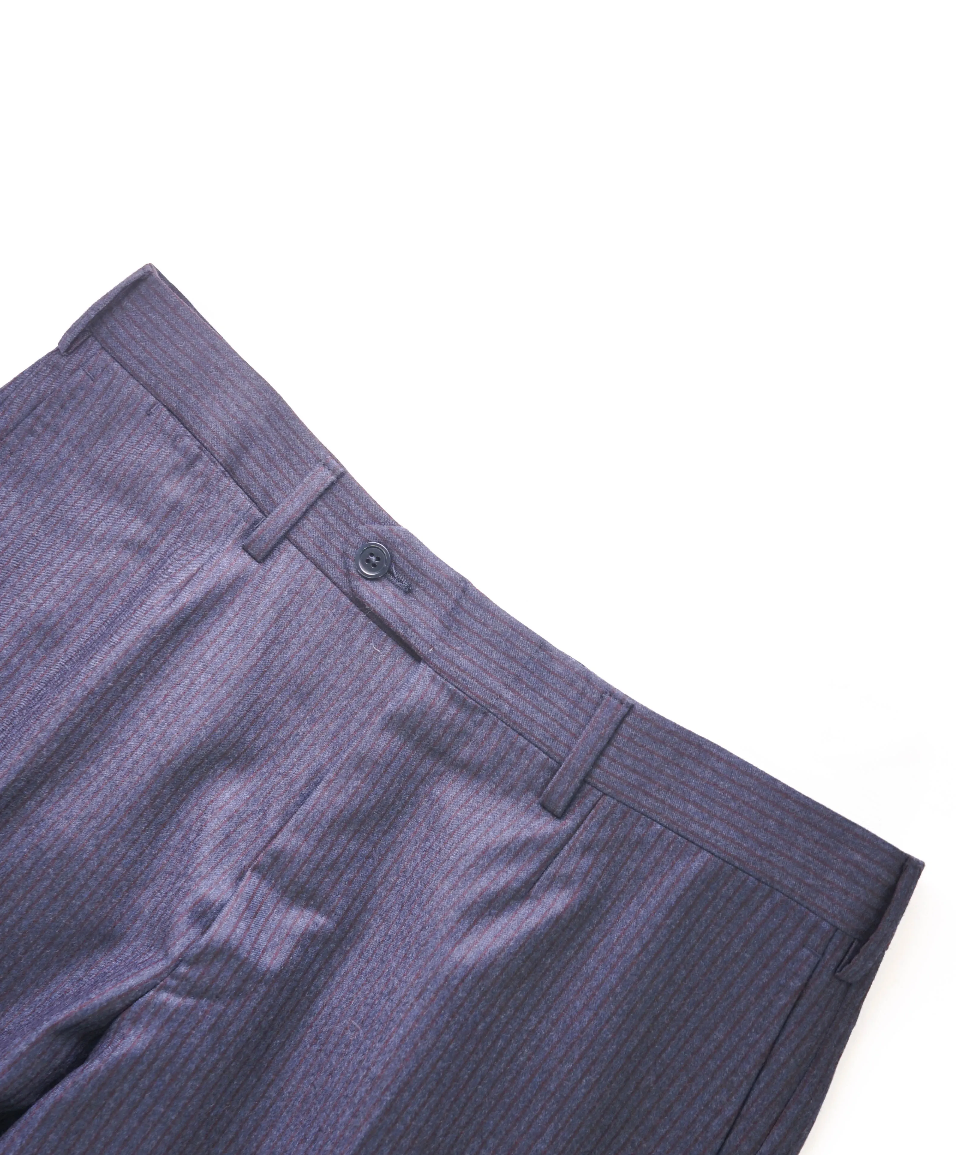 ERMENEGILDO ZEGNA - "MILA" Burgundy/Blue FLANNEL Dress Pants - 32W (48EU)