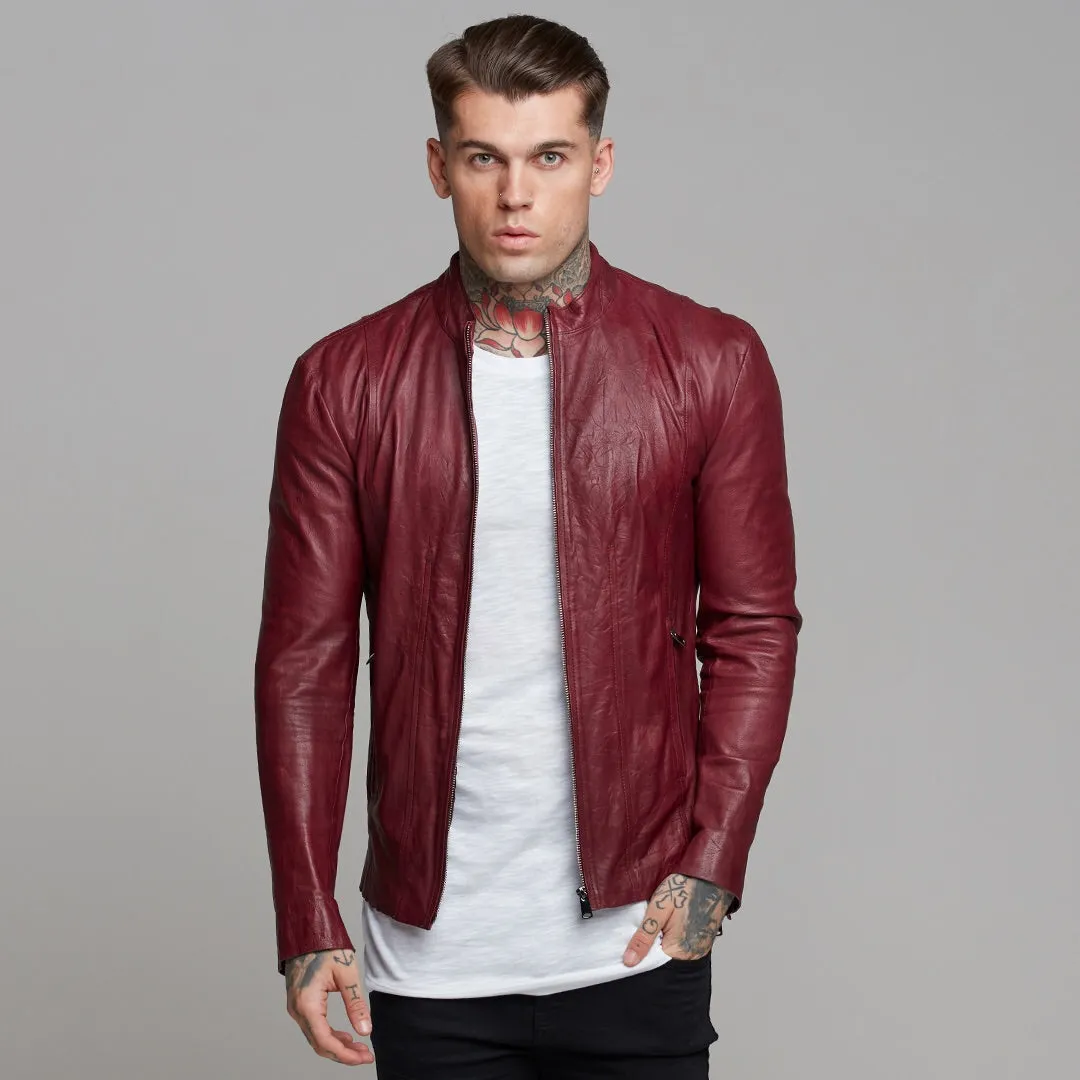 Father Sons Oxblood Lambs Leather Jacket - FSH257