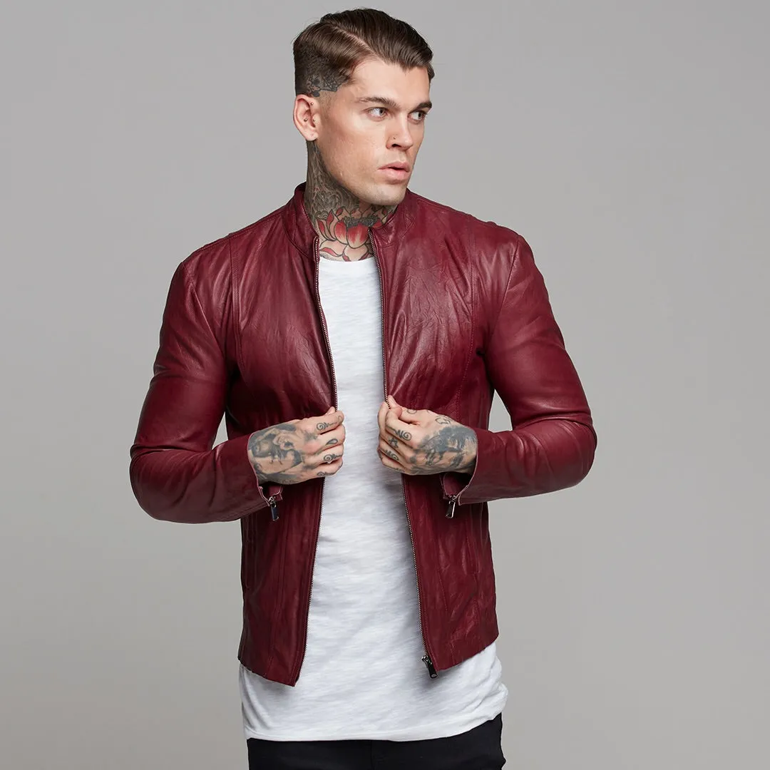 Father Sons Oxblood Lambs Leather Jacket - FSH257
